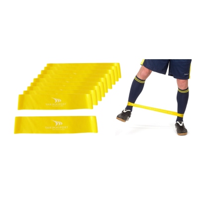 Cauciuc de fitness - set de 20 de benzi de cauciuc galbene - rezistență scăzută