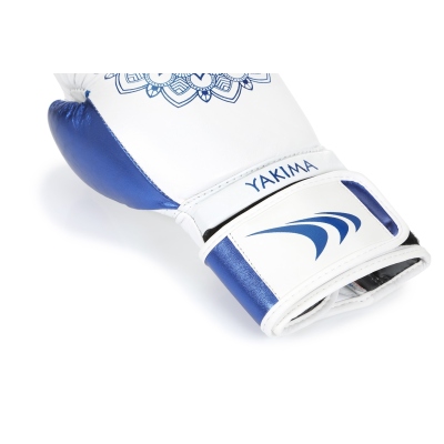 Female gloves MANDALA WHITE/BLUE