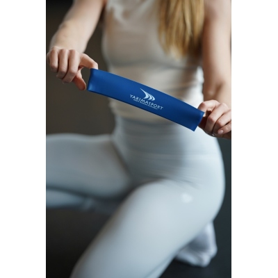 Fitneso guma - 20 elastinių juostų rinkinys BLUE didelio atsparumo