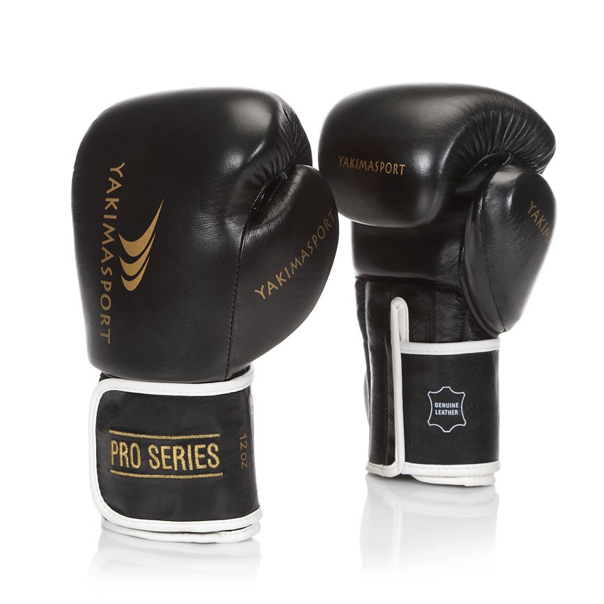 Boxing Gloves Genuine Leather Black 