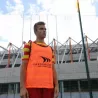 Fotbalová značka, oranžová, sportovní vybavení Yakimasport